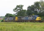 CSX 537 & 224 run light engines westbound